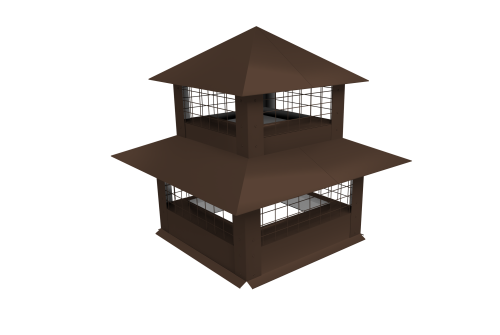 Дымник на трубу двойной с сеткой 1820х520мм 0,45 PE с пленкой RAL 8017 шоколад