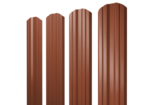 Штакетник Twin фигурный 0.45 PE RAL 8004 терракота