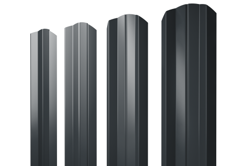 Штакетник М-образный А фигурный 0,5 Satin RAL 7016 антрацитово-серый