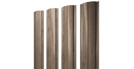 Штакетник Полукруглый Slim с прямым резом 0,45 Print Elite White Wood TwinColor