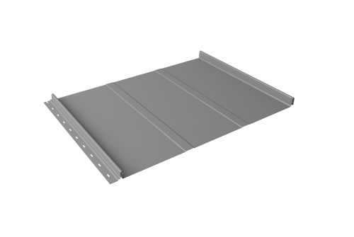 Кликфальц Line Grand Line 0.5 Satin с пленкой на замках RAL 9006 бело-алюминиевый