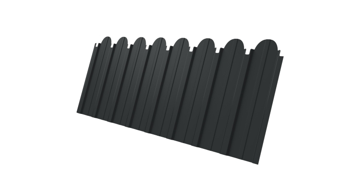 Профнастил С10A фигурный 0,45 Drap TX RAL 7016 антрацитово-серый