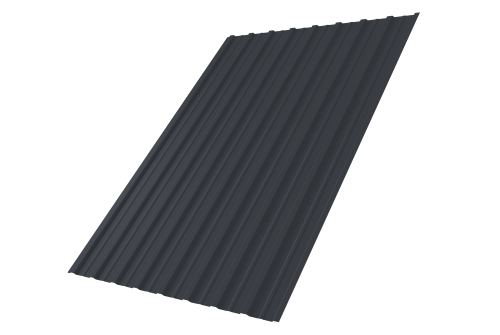 Профнастил С10A 0,45 PE RAL 7024 мокрый асфальт