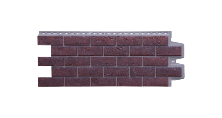 Фасадная панель GL Состаренный кирпич Design Plus кофе с темно-бежевым швом