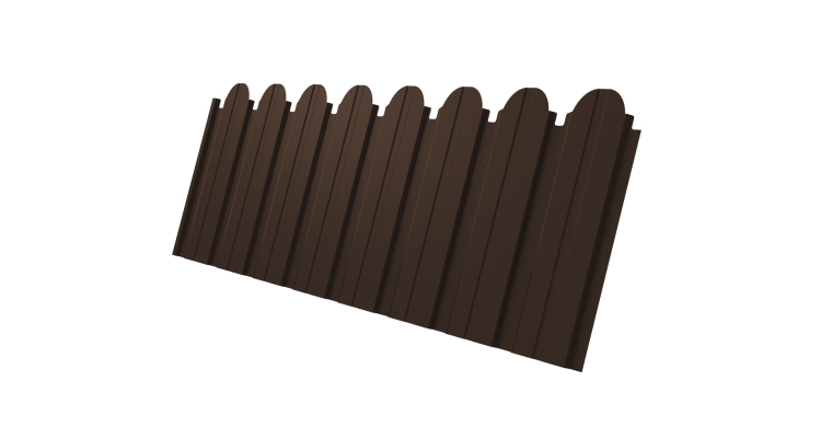 Профнастил C10B фигурный 0.5 Atlas X RAL 8017 шоколад