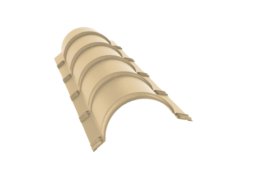 Планка конька полукруглого 0,4 PE с пленкой RAL 1014 слоновая кость (1,97м)