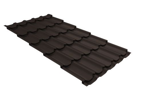 Металлочерепица квинта плюс 0,45 Drap-double TX RR 32 темно-коричневый