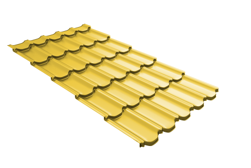 Металлочерепица  квинта плюс Grand Line c 3D резом 0,45 PE RAL 1018 цинково-желтый