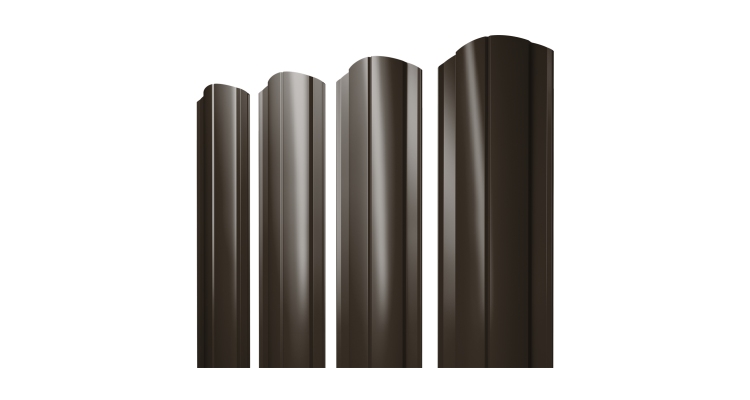 Штакетник Круглый фигурный 0,45 Drap-double TX RR 32 темно-коричневый