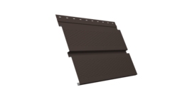 Софит металлический Квадро Брус с перфорацией 0,45 Drap TR с пленкой RR 32 темно-коричневый