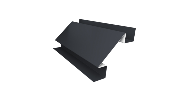 Планка угла внутреннего сложного Экобрус Grand Line 0,45 Drap TX RAL 7024 мокрый асфальт (3м)