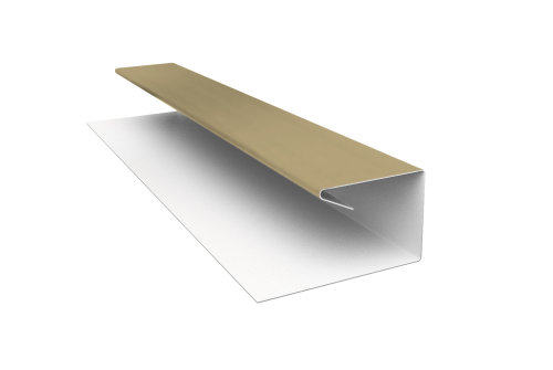 Планка П-образная завершающая сложная (КД) 0,45 PE с пленкой RAL 1014 слоновая кость (2м)