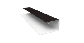 Планка П-образная завершающая сложная (КД) 0,5 Satin с пленкой RAL 9005 черный (3м)