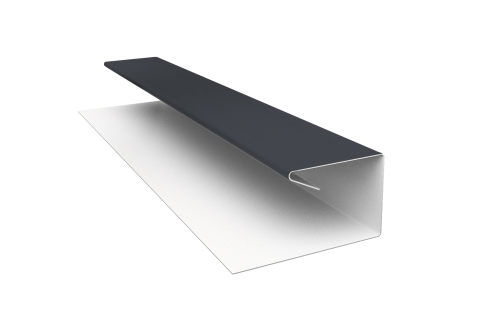 Планка П-образная завершающая сложная (КД) 0,5 Drap TX RAL 7024 мокрый асфальт (3м)