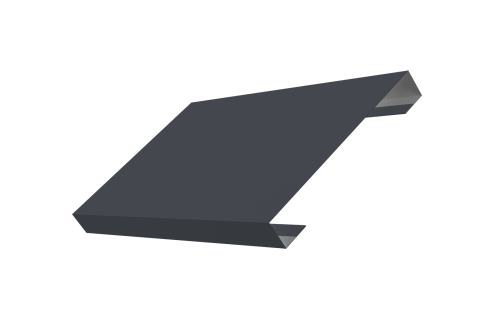 Ламель лицевая 150 забора жалюзи Texas стартовая/финишная для калиток и ворот 0,5 Atlas X с пленкой RAL 7024 мокрый асфальт