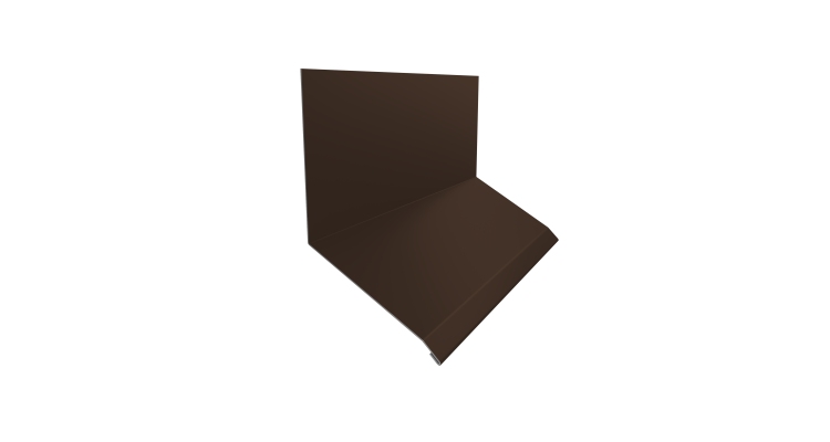 Планка примыкание верхнее к стене фальц Grand Line 150х130х20 0,5 Drap TX RAL 8017 шоколад (2м)