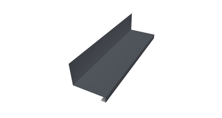 Планка примыкание нижнее к трубе фальц 0,45 Drap RAL 7024 мокрый асфальт (2м)