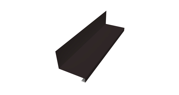 Планка примыкание нижнее к трубе для Кликфальц Pro Grand Line 0,5 Satin с пленкой RAL 9005 черный (2м)