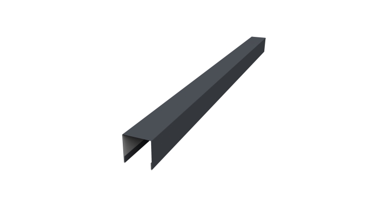 Планка вертикальная лицевая для забора жалюзи Palermo 0,5 Satin Matt RAL 7024 мокрый асфальт (1,8м)