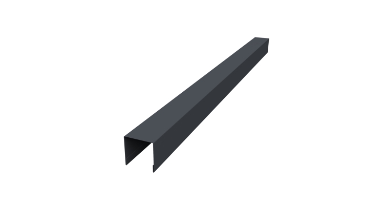 Планка вертикальная лицевая для забора жалюзи Palermo 0,45 Drap-double TX RAL 7024 мокрый асфальт (2,5м)