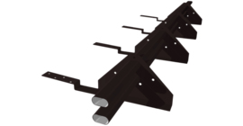 Снегозадержатель трубчатый для композитной черепицы Roman RAL 9005 (3м)