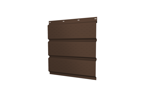 Софит металлический полная перфорация 0,5 Satin с пленкой RAL 8017 шоколад