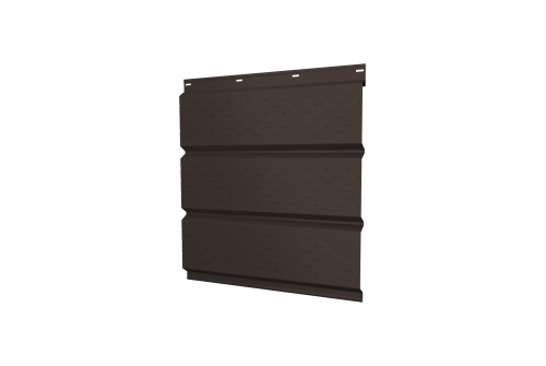 Софит металлический полная перфорация 0,45 PE с пленкой RR 32 темно-коричневый