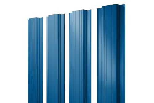 Штакетник Прямоугольный с прямым резом 0,45 PE RAL 5005 сигнальный синий