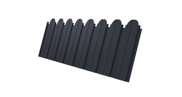 Профнастил С10B фигурный 0.5 Velur X RAL 7024 мокрый асфальт